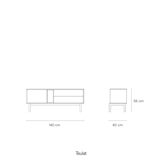 Mueble TV CORVO 140 cm, Crema - Teulat Mueble TV CORVO 140 cm, Crema - Teulat