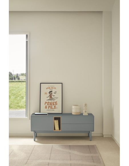 Mueble TV CORVO 140 cm, Gris Perla - Teulat