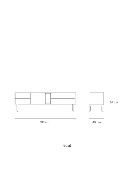 Mueble TV CORVO 180 cm, Gris Antracita - Teulat