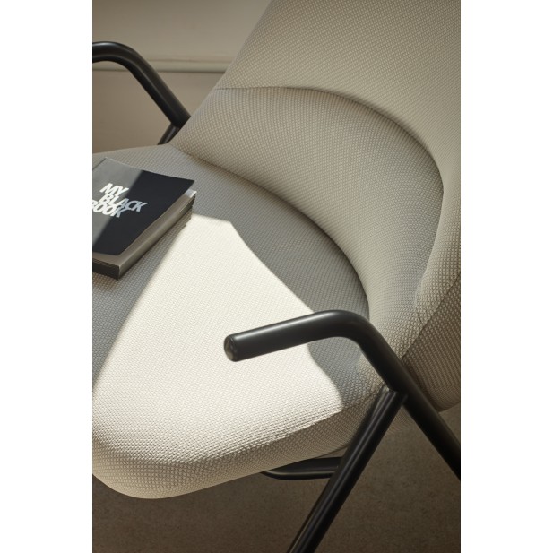 Butaca Alta DINS, Crema / Metal Negro...