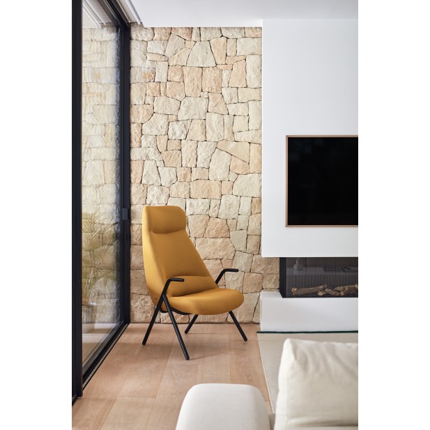 Butaca Alta DINS, Mostaza / Metal...