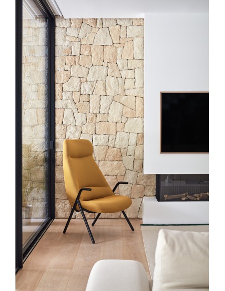 Butaca Alta DINS, Mostaza / Metal Negro - Teulat