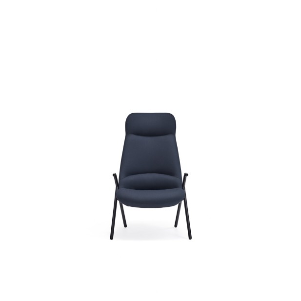 Butaca Alta DINS, Azul / Metal Negro...