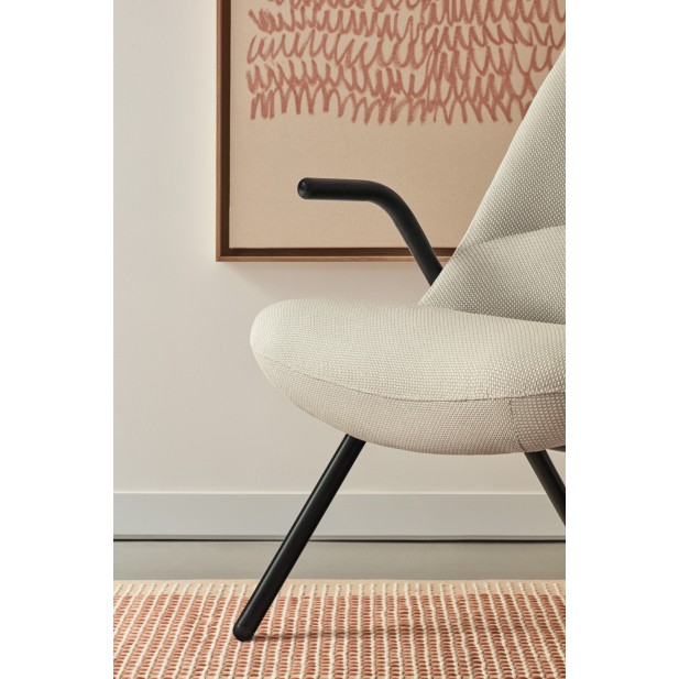 Butaca Baja DINS, Crema / Metal Negro...