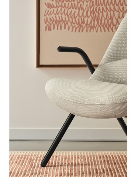 Butaca Baja DINS, Crema / Metal Negro - Teulat