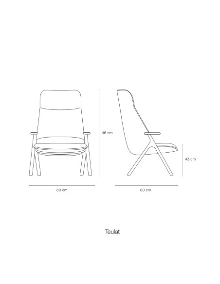 Butaca Baja DINS, Crema / Haya Negro - Teulat