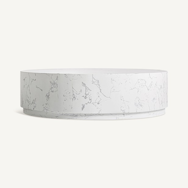 Mesa de Centro VONNAS Ø90 cm, Piedra Blanca - Vical; Vackart; 36366