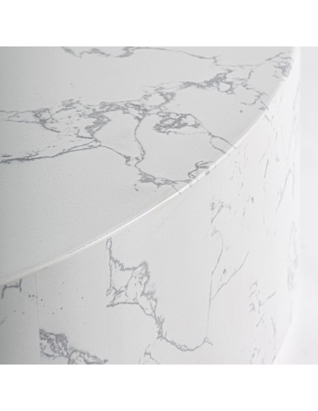 Mesa de Centro VONNAS Ø90 cm, Piedra Blanca - Vical