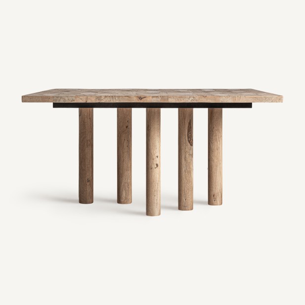 Mesa JACQUARD 150x150cm, Comedor, Mango Marrón- Vical; Vackart; 35785