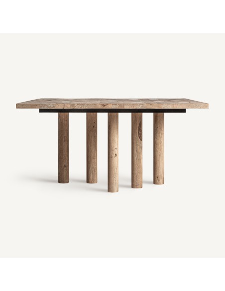 Mesa JACQUARD 150x150cm, Comedor, Mango Marrón- Vical; Vackart; 35785