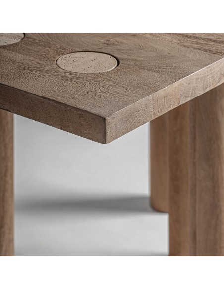 Mesa JACQUARD 150x150 cm, de Comedor, Mango Marrón - Vical