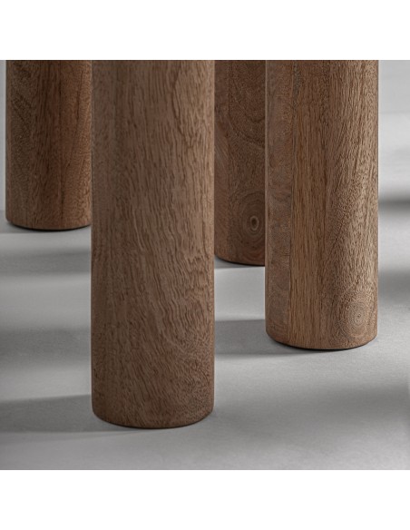 Mesa JACQUARD 150x150 cm, de Comedor, Mango Marrón - Vical