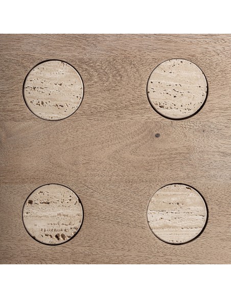 Mesa JACQUARD 150x150 cm, de Comedor, Mango Marrón - Vical