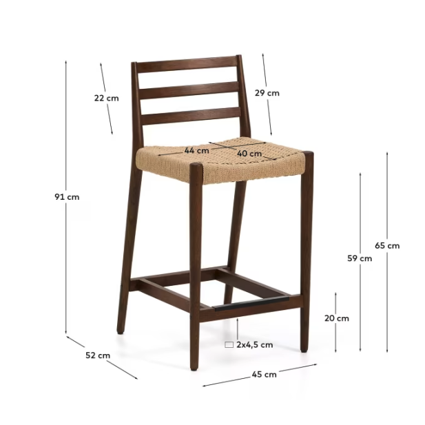 Taburete Analy respaldo madera maciza...
