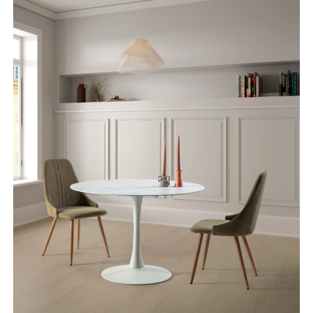 Mesa Tulip Ø110 cm Cristal efecto... Mesa Tulip Ø110 cm Cristal efecto...