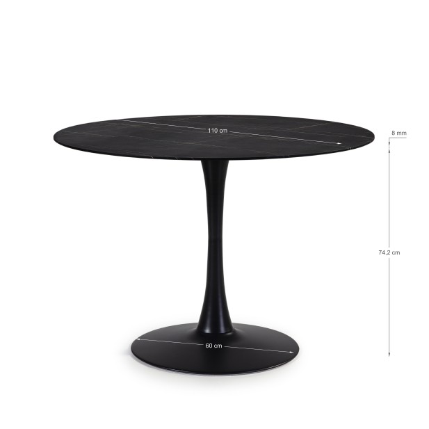 Mesa Tulip Ø110 cm Cristal efecto... Mesa Tulip Ø110 cm Cristal efecto...