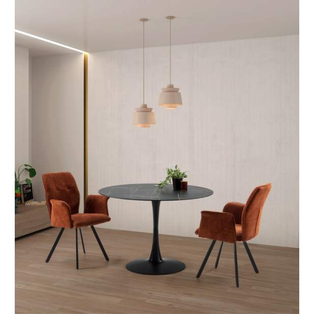 Mesa Tulip Ø110 cm Cristal efecto... Mesa Tulip Ø110 cm Cristal efecto...