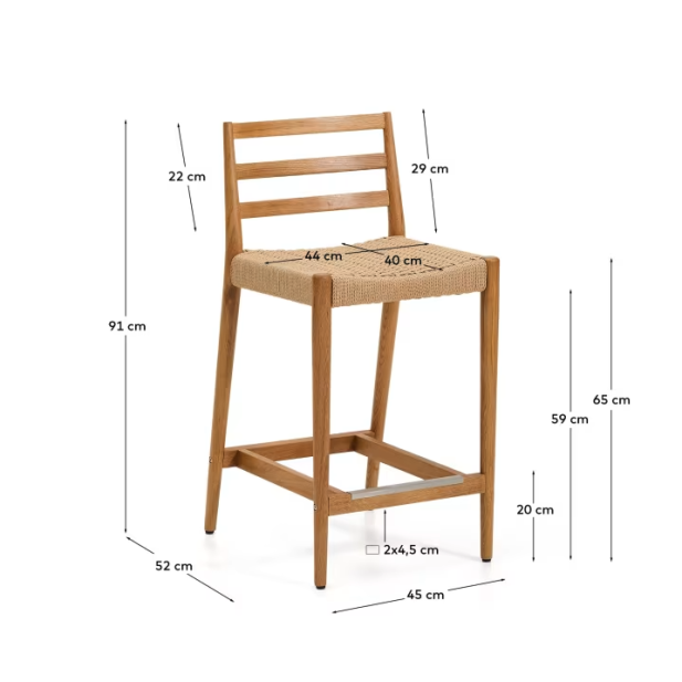 Taburete Analy respaldo madera maciza...