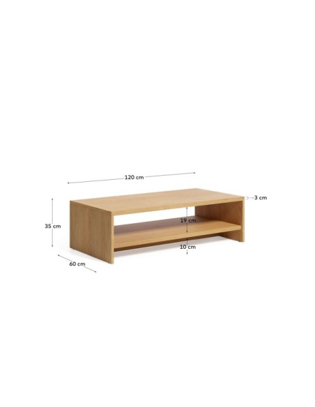 Mesa de centro Abilen de chapa de roble 120 x 60 cm FSC 100% - Kave Home
