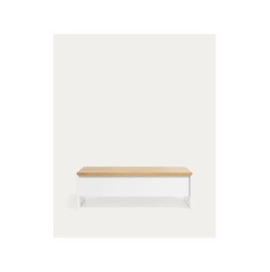 Mesa de centro elevable Abilen de chapa de roble y lacado...