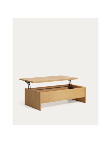 Mesa de centro elevable Abilen de chapa de roble 110 x 60 cm FSC 100% - Kave Home