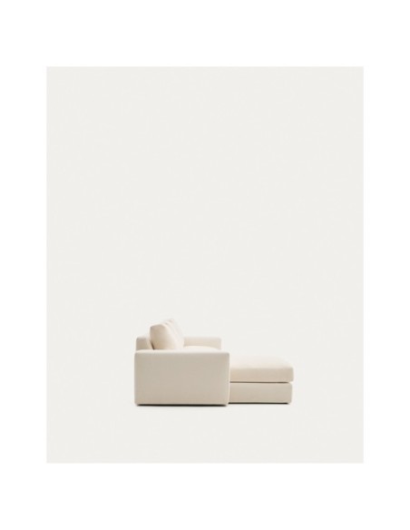 Sofá modular desenfundable Alea 4 plazas chenilla chaise longue izquierdo crudo 310 cm - Kave Home