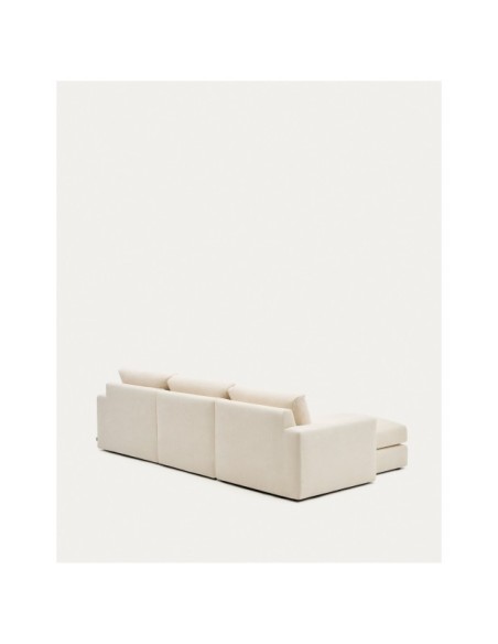 Sofá modular desenfundable Alea 4 plazas chenilla chaise longue izquierdo crudo 310 cm - Kave Home