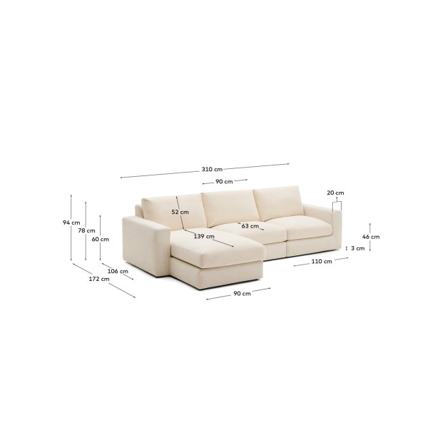 Sofá modular desenfundable Alea 4... Sofá modular desenfundable Alea 4...