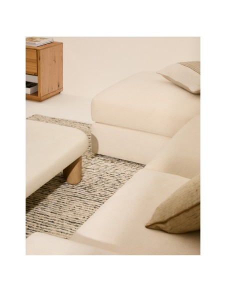 Sofá modular desenfundable Alea 4 plazas chenilla chaise longue izquierdo crudo 310 cm - Kave Home