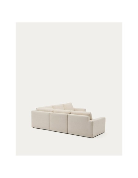 Sofá rinconero modular desenfundable Alea 5 plazas chenilla crudo 310 x 310 cm - Kave Home