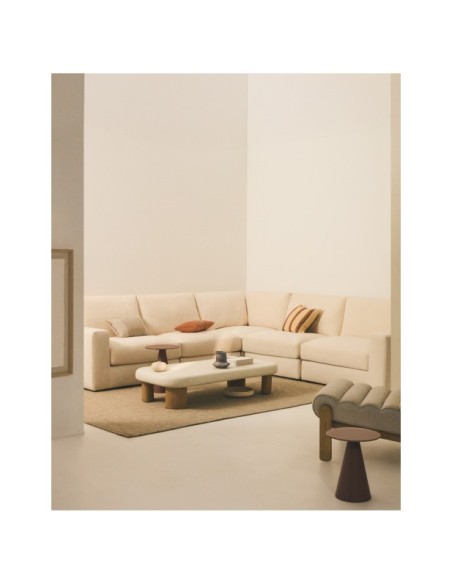 Sofá rinconero modular desenfundable Alea 5 plazas chenilla crudo 310 x 310 cm - Kave Home