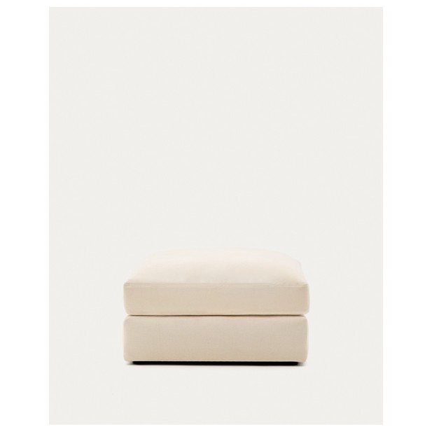 Reposapiés desenfundable Alea de chenilla crudo 90 x 90 cm - Kave Home