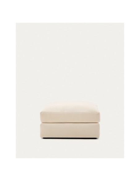 Reposapiés desenfundable Alea de chenilla crudo 90 x 90 cm - Kave Home