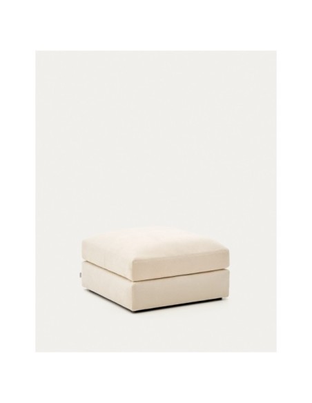 Reposapiés desenfundable Alea de chenilla crudo 90 x 90 cm - Kave Home