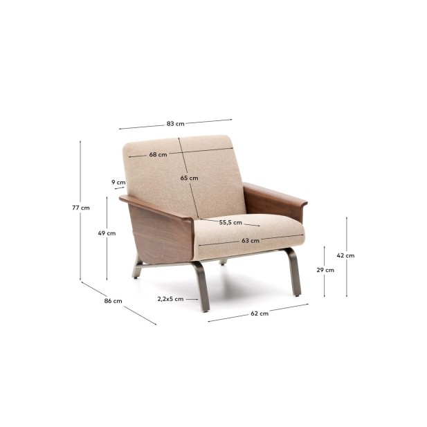 Butaca Amsen marrón claro de...