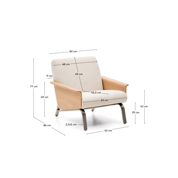 Butaca Amsen beige de contrachapado...