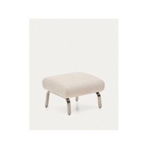 Reposapiés Amsen beige con patas de acero inoxidable...