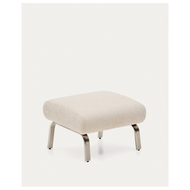 Reposapiés Amsen beige con patas de... Reposapiés Amsen beige con patas de...