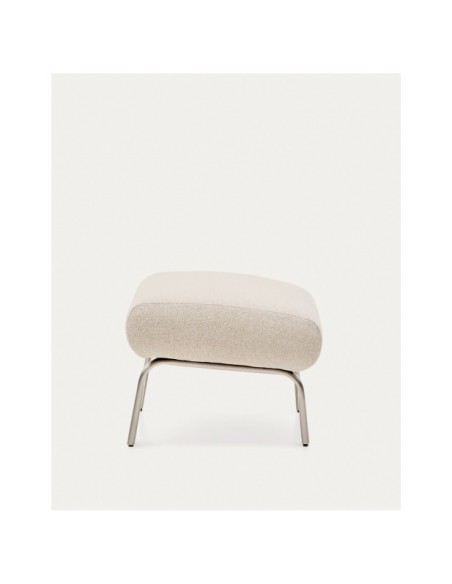 Reposapiés Amsen beige con patas de acero inoxidable cepillado 68 x 55 cm - Kave Home