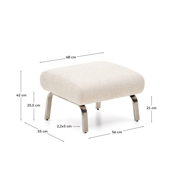 Reposapiés Amsen beige con patas de... Reposapiés Amsen beige con patas de...