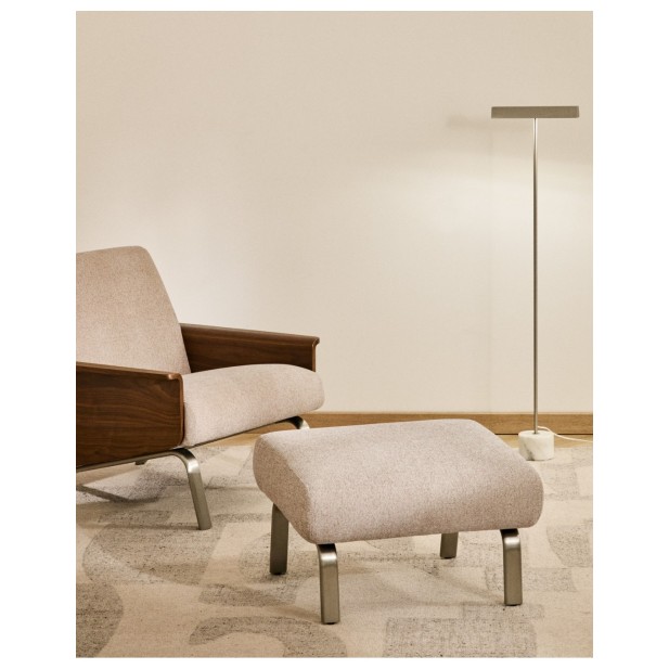 Reposapiés Amsen beige con patas de... Reposapiés Amsen beige con patas de...
