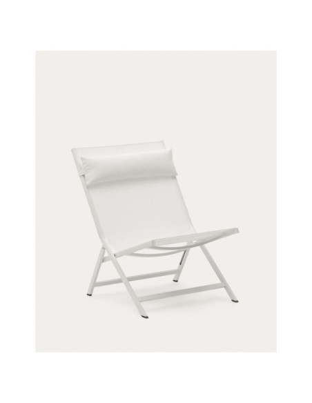 Butaca plegable Canutells de aluminio con acabado gris claro - Kave Home