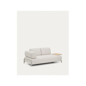 Sofá Compo 2P chenilla crudo, bandeja grande chapa de... 2