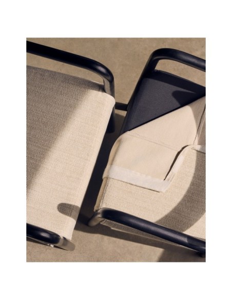 Funda para silla Falconera de chenilla beige  - Kave Home