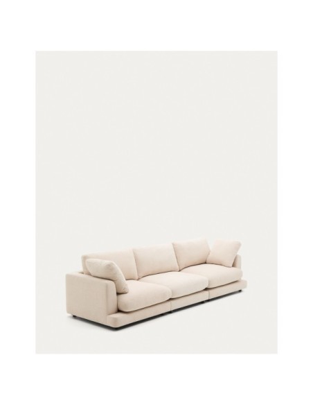 Sofá Gala 4 plazas de chenilla beige  FSC Mix Credit 300 cm - Kave Home