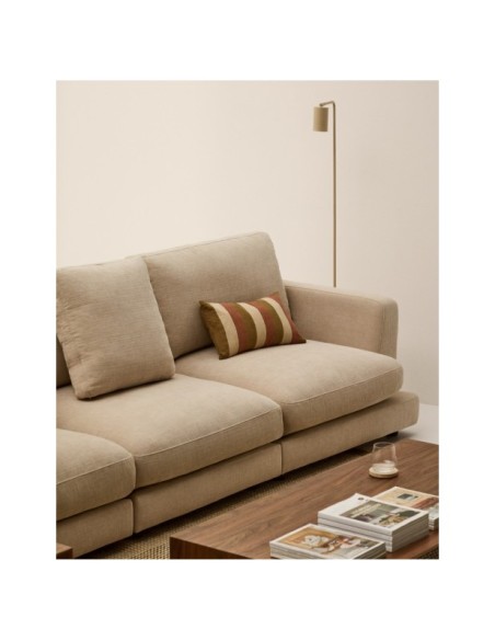 Sofá Gala 4 plazas de chenilla beige  FSC Mix Credit 300 cm - Kave Home