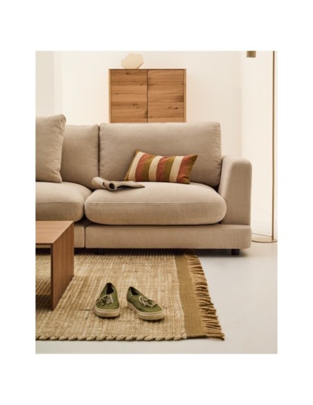Sofá Gala 4 plazas de chenilla beige  FSC Mix Credit 300 cm - Kave Home