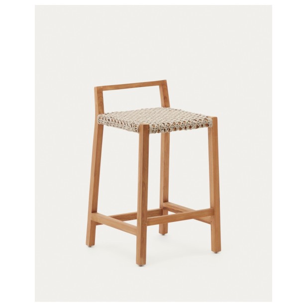 Taburete Giverola de madera maciza de teca 67,5 cm - Kave Home
