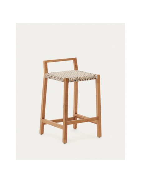 Taburete Giverola de madera maciza de teca 67,5 cm - Kave Home