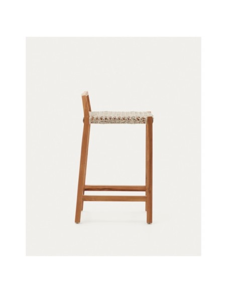Taburete Giverola de madera maciza de teca 67,5 cm - Kave Home